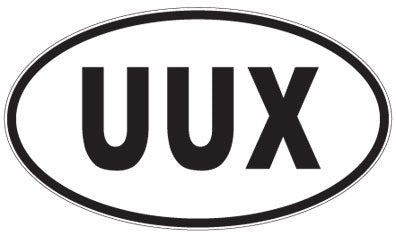 UUX - 3 Letter Initials Oval Magnet