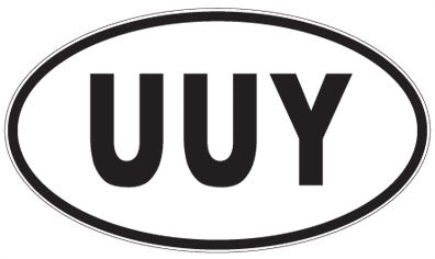 UUY - 3 Letter Initials Oval Magnet
