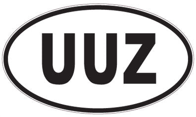 UUZ - 3 Letter Initials Oval Magnet