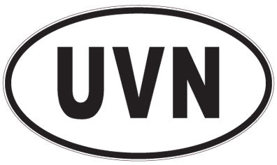 UVN - 3 Letter Initials Oval Magnet