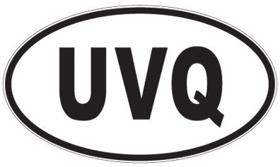 UVQ - 3 Letter Initials Oval Magnet