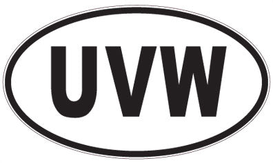 UVW - 3 Letter Initials Oval Magnet