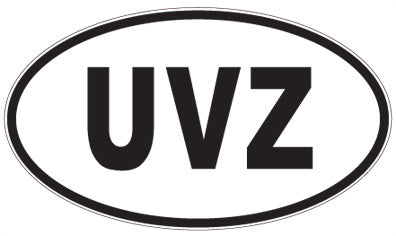 UVZ - 3 Letter Initials Oval Magnet