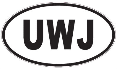UWJ - 3 Letter Initials Oval Magnet