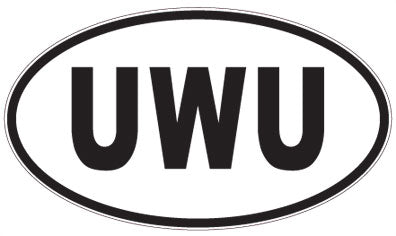 UWU - 3 Letter Initials Oval Magnet