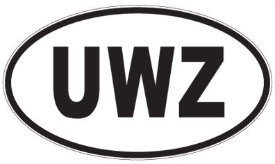 UWZ - 3 Letter Initials Oval Magnet