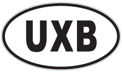 UXB - 3 Letter Initials Oval Magnet