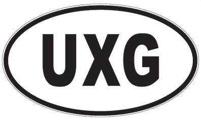 UXG - 3 Letter Initials Oval Magnet