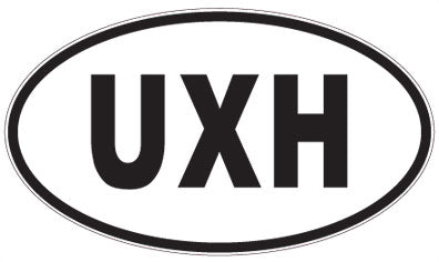UXH - 3 Letter Initials Oval Magnet