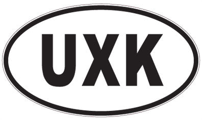 UXK - 3 Letter Initials Oval Magnet