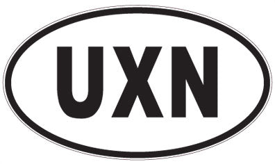 UXN - 3 Letter Initials Oval Magnet