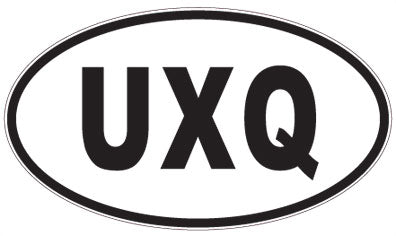 UXQ - 3 Letter Initials Oval Magnet