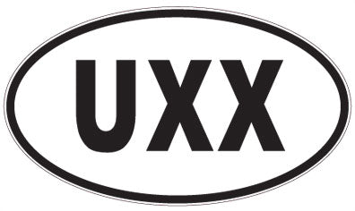 UXX - 3 Letter Initials Oval Magnet