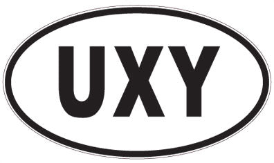 UXY - 3 Letter Initials Oval Magnet