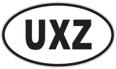 UXZ - 3 Letter Initials Oval Magnet