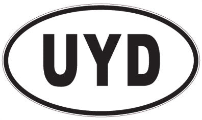 UYD - 3 Letter Initials Oval Sticker