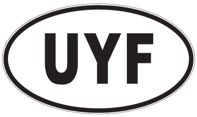 UYF - 3 Letter Initials Oval Magnet
