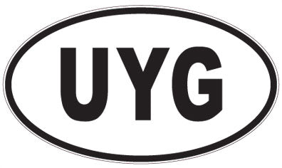 UYG - 3 Letter Initials Oval Magnet