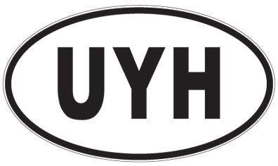 UYH - 3 Letter Initials Oval Magnet