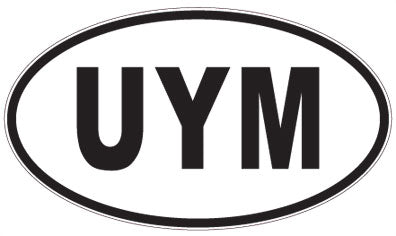 UYM - 3 Letter Initials Oval Magnet