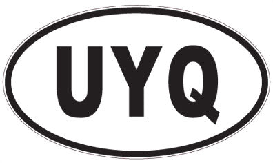 UYQ - 3 Letter Initials Oval Magnet