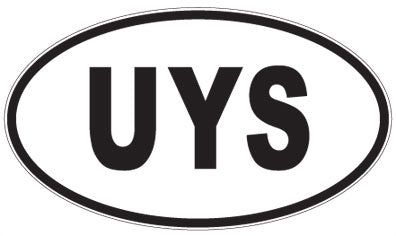 UYS - 3 Letter Initials Oval Magnet