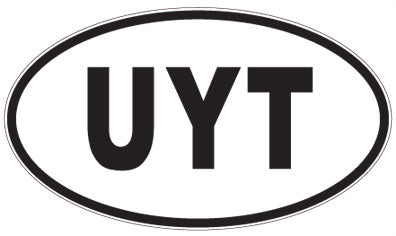 UYT - 3 Letter Initials Oval Magnet