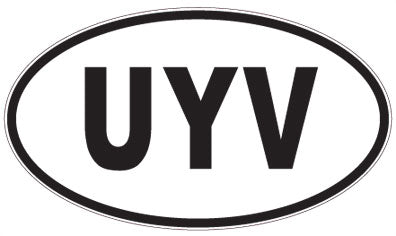 UYV - 3 Letter Initials Oval Magnet