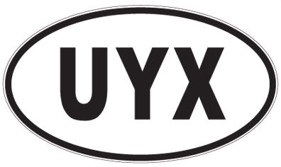UYX - 3 Letter Initials Oval Magnet