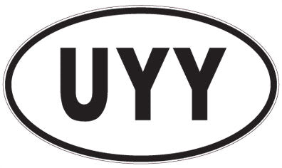 UYY - 3 Letter Initials Oval Magnet