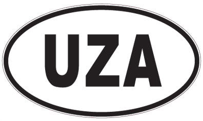 UZA - 3 Letter Initials Oval Magnet