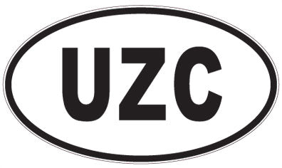 UZC - 3 Letter Initials Oval Magnet
