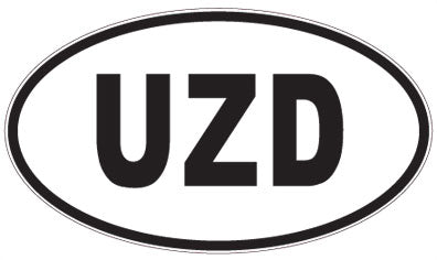 UZD - 3 Letter Initials Oval Magnet