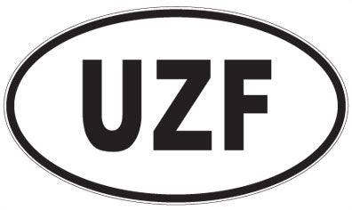UZF - 3 Letter Initials Oval Magnet