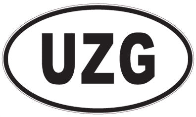 UZG - 3 Letter Initials Oval Sticker