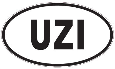 UZI - 3 Letter Initials Oval Sticker