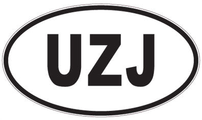 UZJ - 3 Letter Initials Oval Magnet
