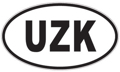 UZK - 3 Letter Initials Oval Magnet