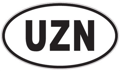 UZN - 3 Letter Initials Oval Magnet