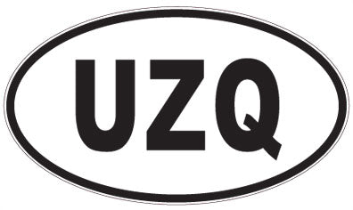 UZQ - 3 Letter Initials Oval Magnet