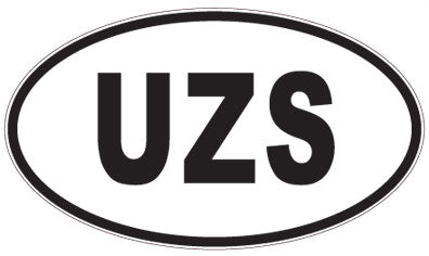 UZS - 3 Letter Initials Oval Magnet