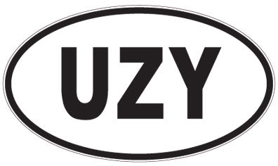 UZY - 3 Letter Initials Oval Magnet