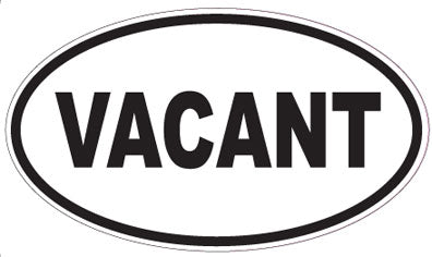 VACANT - Oval Sticker