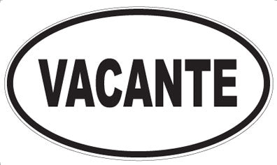 VACANTE - Oval Magnet