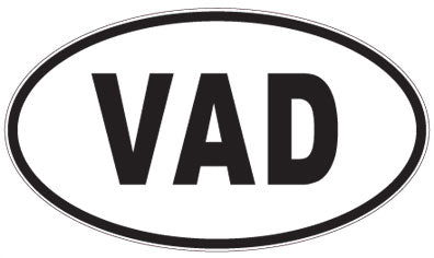 VAD - 3 Letter Initials Oval Magnet