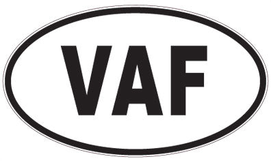 VAF - 3 Letter Initials Oval Magnet