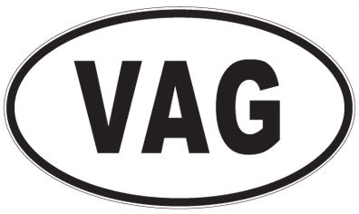 VAG - 3 Letter Initials Oval Magnet