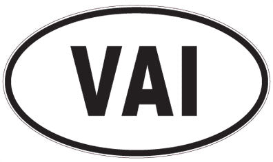 VAI - 3 Letter Initials Oval Magnet