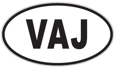 VAJ - 3 Letter Initials Oval Magnet