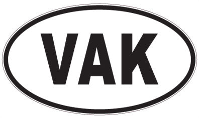 VAK - 3 Letter Initials Oval Magnet